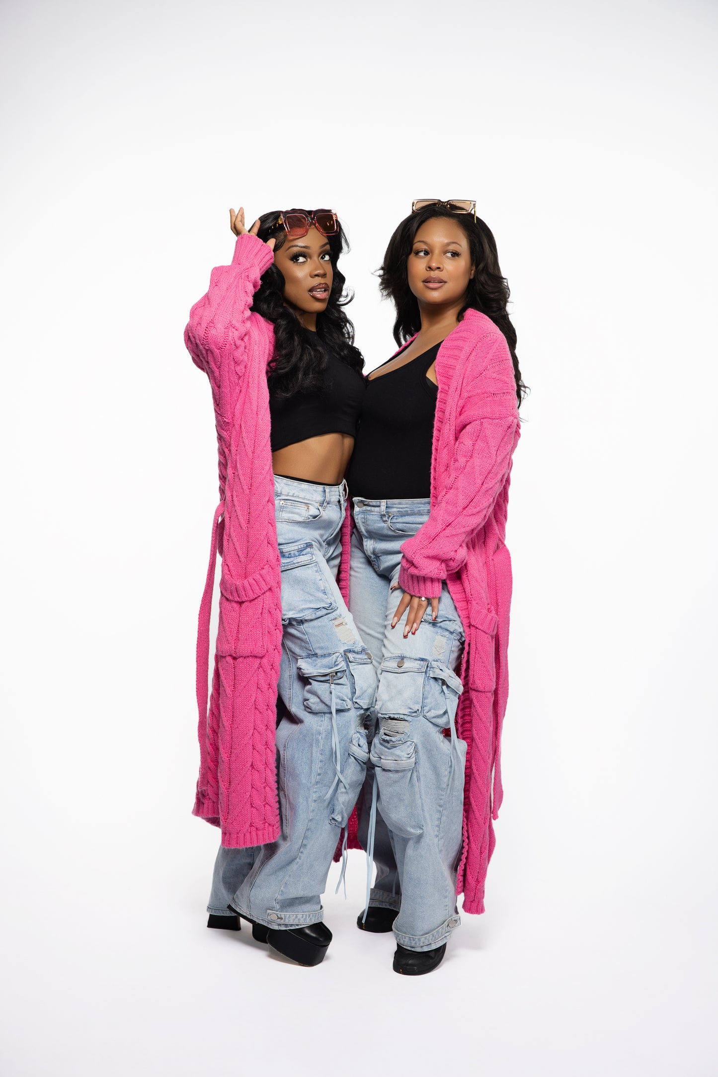 Belted Cable Knit Cardigan